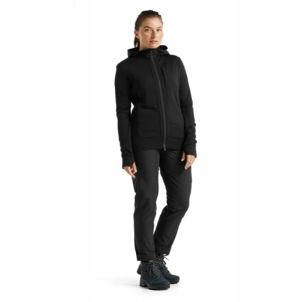 Grosses soldes 🛒 Icebreaker Quantum III LS Zip Hood – Polaire en laine mérinos femme I Hardloop 🌟 france 4