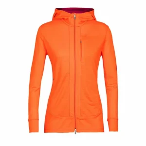 Grosses soldes 🛒 Icebreaker Quantum III LS Zip Hood – Polaire en laine mérinos femme I Hardloop 🌟 france 23