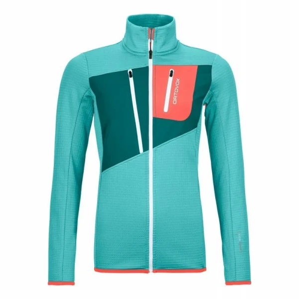 Sortie 🤩 Ortovox Fleece Grid Jacket – Polaire femme ✨ site pas cher 3