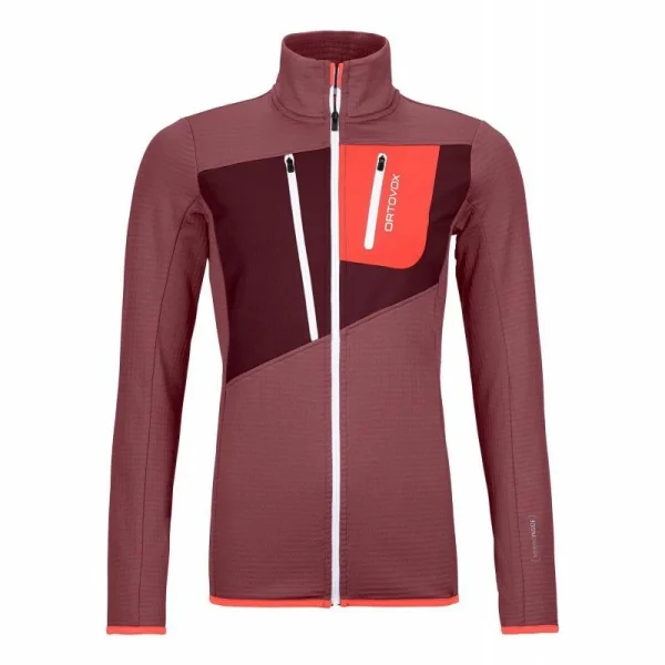 Sortie 🤩 Ortovox Fleece Grid Jacket – Polaire femme ✨ site pas cher 4